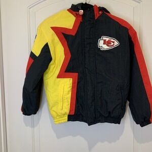 Vtg NFL Proline Child's Jacket By Apex One Puffer Jacket Med Kansas City Chiefs